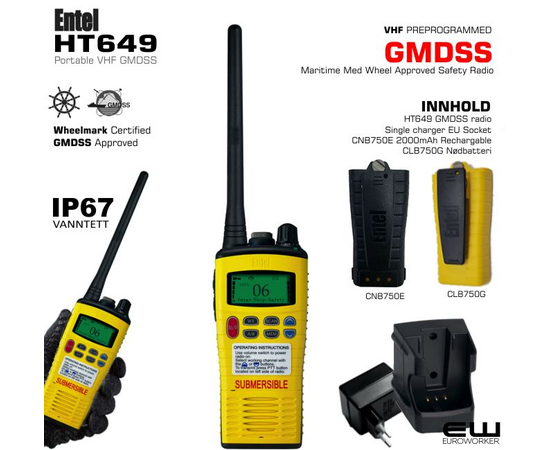 Entel HT649 VHF GMDSS Portable Radio