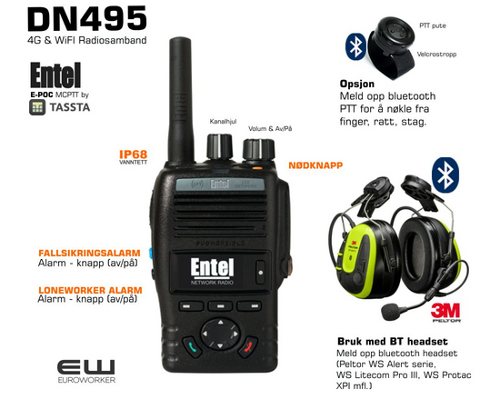 Entel DN495 LTE radio peltor ws litecom pro III_Entel e-poc_bluetooth_euroworker