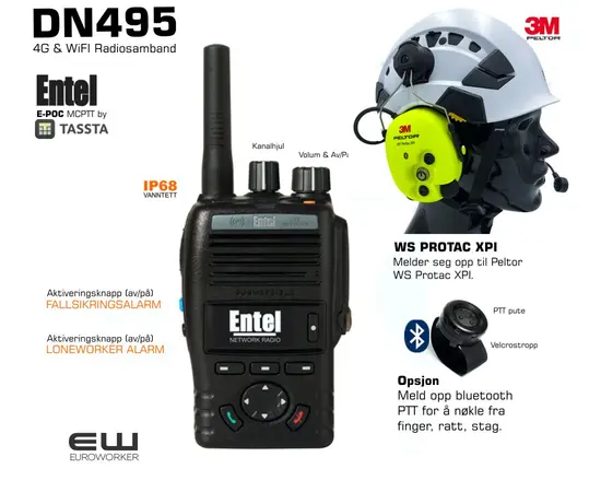 Entel DN495 LTE radio peltor ws litecom pro III_Entel e-poc_bluetooth_euroworker