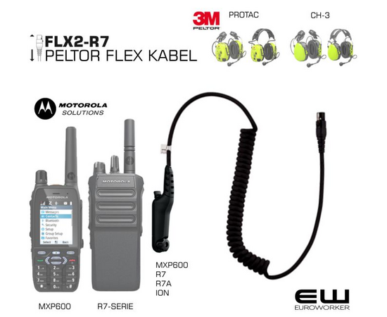 Peltor FLX2-R7 kabel til Motorola R7 & MXP600