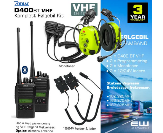 6 Pack Zodiac D400BT Bluetooth Yrkesradio (UHF, VHF, IP67)