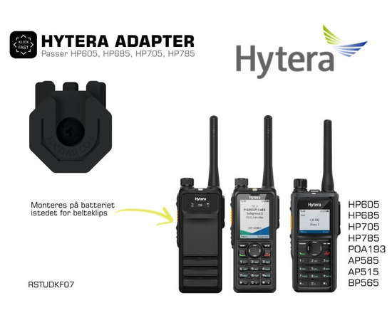 Hytera HP-serie Klick Fast Adapter (HP685, HP785..) - RSTUDKF07