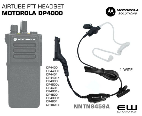 Motorola NNTN8459A 1-Wire Airtube Earpiece Inline Mic & PTT