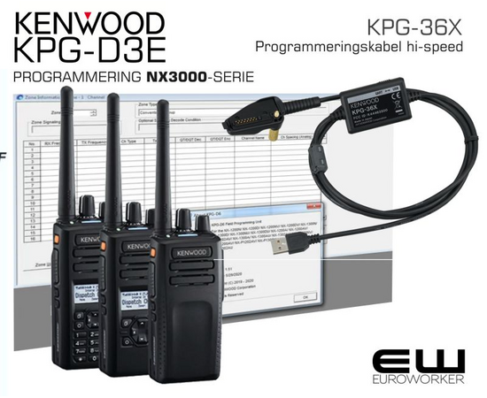 Programmeringskit Kenwood NX-3000 serie (KPG-36X, KPG-D3E)