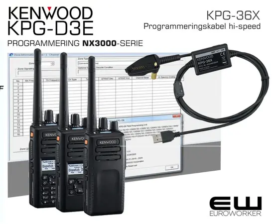 Programmeringskit Kenwood NX-3000 serie (KPG-36X, KPG-D3E)
