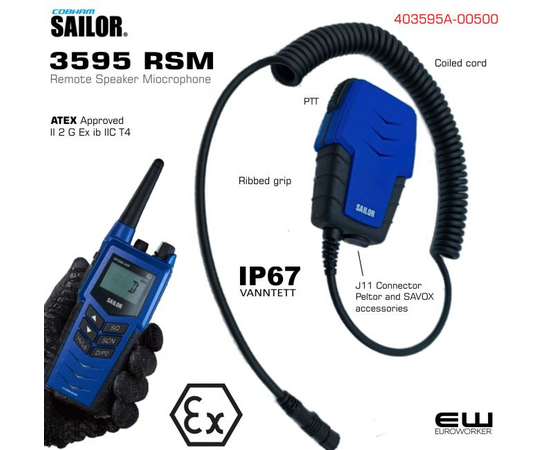 Sailor 3595 Atex Remote Speaker Microphone - 403595A-00500