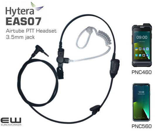 Hytera EAS07 Acoustic Airtube inline Mic/PTT Headset (PNC560, PNC460)