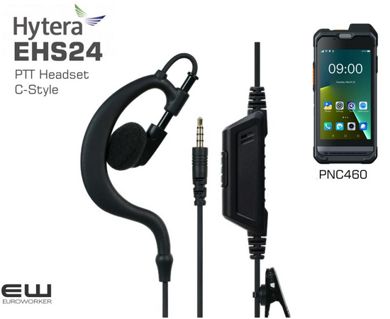 Hytera EHS24 C-Shell Inline Mic/PTT Headset
