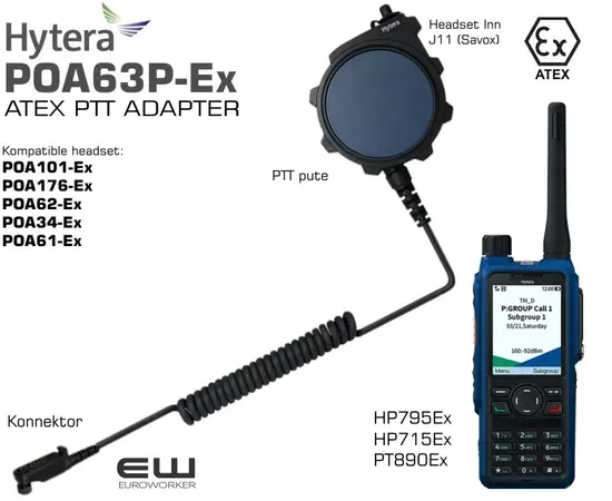 Hytera POA63P-Ex Large Atex PTT Adapter