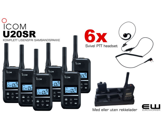 Icom U20SR Ultra Compact Sambandspakke (446MHz, Analog)