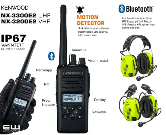 Kenwood  NX-3200 (VHF) NX-3300 (UHF) (Bluetooth, GPS)