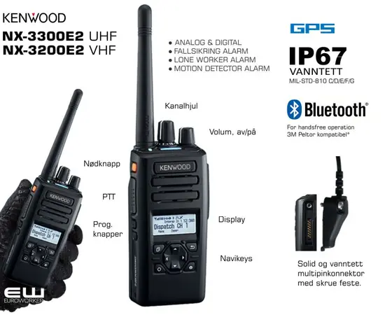 Kenwood  NX-3200 (VHF) NX-3300 (UHF) (Bluetooth, GPS)