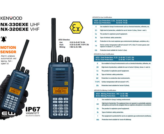 Kenwood NX-330EXE UHF & NX-320EXE VHF Atex