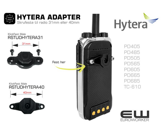 RSTUDHYTERA31 RSTUDHYTERA40 - Hytera Klick Fast Adapter (31mm og