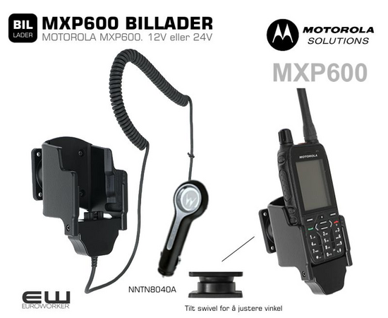 Motorola MXP600 Billader med tilt (12V/24V)