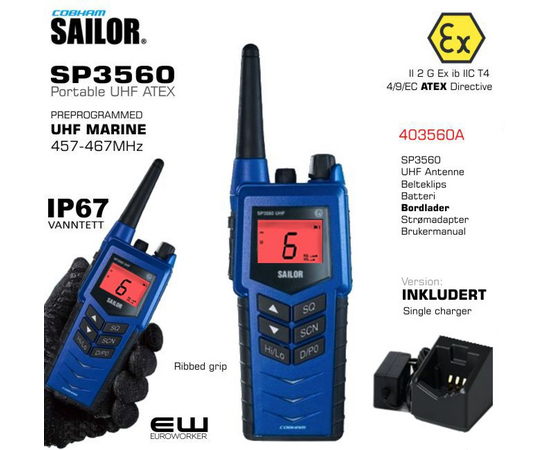 SAILOR SP3560 Portable Marine UHF (ATEX) - 403560A