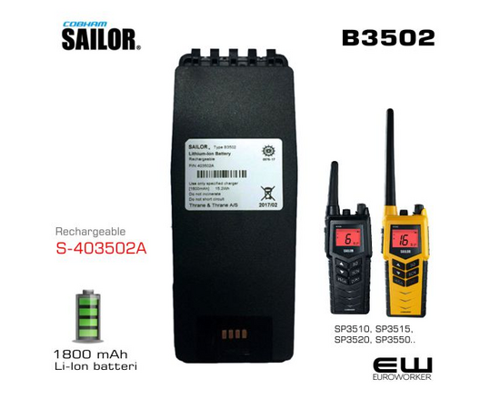 Sailor B3502 Batteri 1800 mAh (SP3520, SP3550) - B3502 - S-403502A