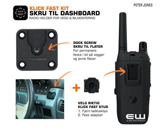 Skru Fast Radioholder KIT (Klick Fast)