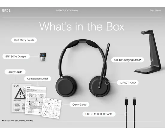 EPOS IMPACT 1061T Headset on-ear Bluetooth wireless wired  - 1001173