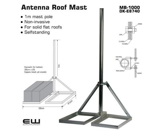 Antenna Roof Mast MB-1000  Selfstanding