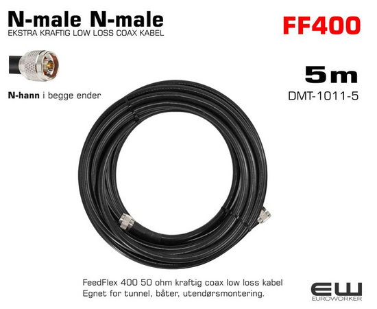 FF400 UTENDØRS 5m LOW LOSS COAX KABEL (N-male N-male)