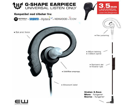 G Shape Universal Listen Only (3,5mm)