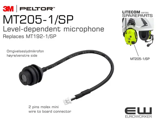 3M Peltor MT205-1/SP - Level-dependent microphone