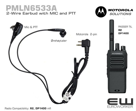 Motorola PMLN6533A
    2-Wire Earbud with MIC and PTT (R2, DP1400)