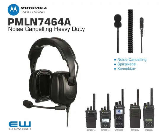 Motorola PMLN7464A Heavy Duty Headset with PTT (DP3441e, MTP3000, DP2000e)