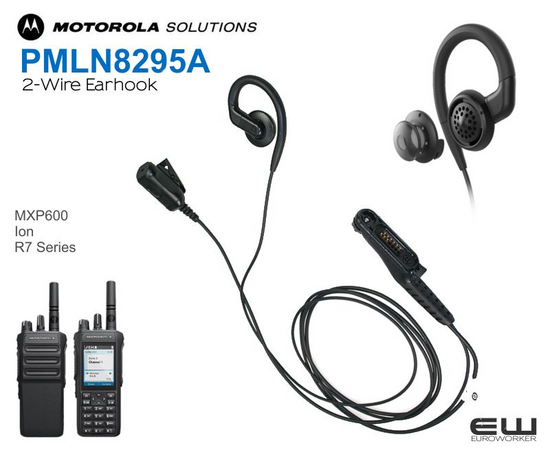 Motorola PMLN8295A 2- Wire Earhook inLine Mic/PTT headset (R7, ION,