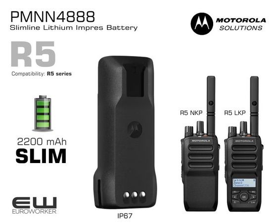 Motorola PMNN4888 batteri til R5-serien (Impres, 2200mAh, SLIM version)