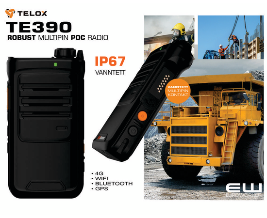 Telox TE390 Multipin Robust Håndholdt POC terminal (4G, WiFi)