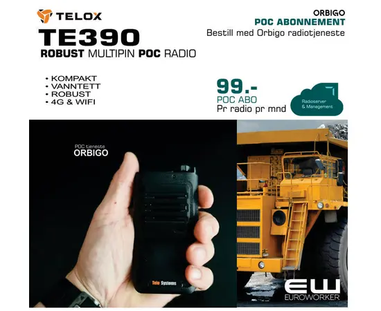 Telox TE390 Multipin Robust Håndholdt POC terminal (4G, WiFi)