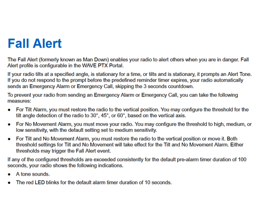 eceiving and Responding to Emergency Alerts
When you receive a Declared-Emergency Alert, your radio shows the following indications:
● The Emergency tone sounds.
● The amber LED blinks for 2 seconds.
● The display shows the Declared-Emergency Alert icon and the initiator's alias.
NOTE: The alert has a higher priority compare to making or receiving call.
When you receive a Cancelled-Emergency Alert, your radio shows the following indications:
● The Emergency tone sounds.
● The amber LED blinks until all Emergency Alerts are cleared from the Emergency Alert List.
● The display shows Cancelling...
NOTE: The alert has a higher priority compare to making or receiving call