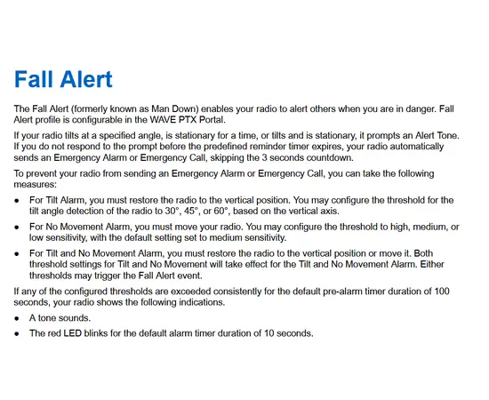 eceiving and Responding to Emergency Alerts
When you receive a Declared-Emergency Alert, your radio shows the following indications:
● The Emergency tone sounds.
● The amber LED blinks for 2 seconds.
● The display shows the Declared-Emergency Alert icon and the initiator's alias.
NOTE: The alert has a higher priority compare to making or receiving call.
When you receive a Cancelled-Emergency Alert, your radio shows the following indications:
● The Emergency tone sounds.
● The amber LED blinks until all Emergency Alerts are cleared from the Emergency Alert List.
● The display shows Cancelling...
NOTE: The alert has a higher priority compare to making or receiving call