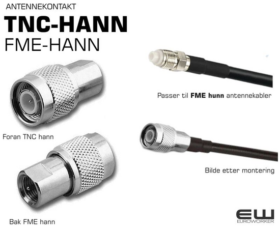 Antennekontakt TNC-hann FME-hann