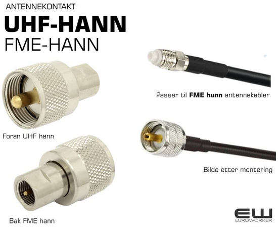 Antennekontakt UHF-hann FME-hann - PL259