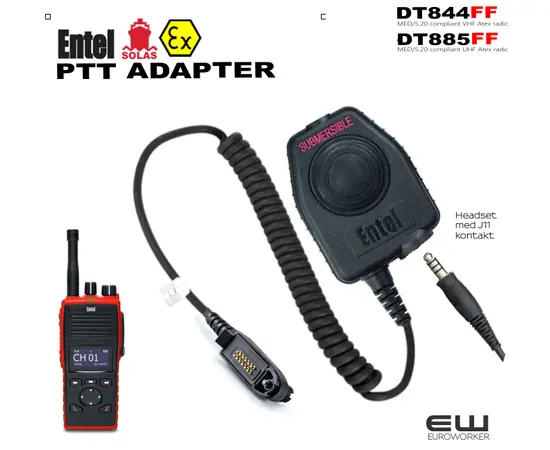 Entel DT844 Marine VHF IIB Atex Radio (Programmert, inkl Batteri og Rapid Charger), 2 image