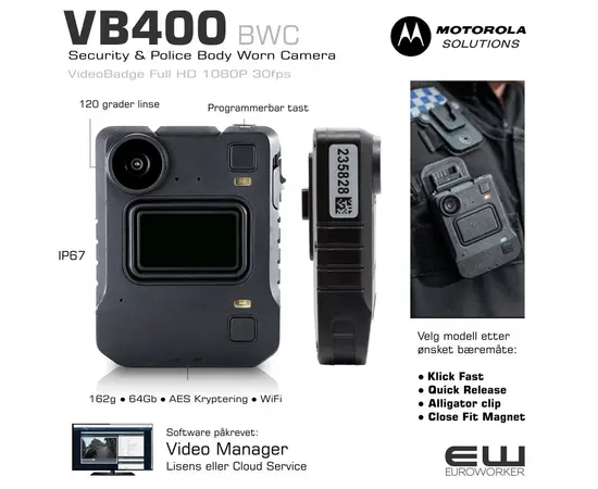 Motorola VB400 BWC - Security & Police Body Worn Camera