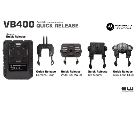 QUICK RELEASE MOUNTING OPTIONS - Motorola VB400 BWC - Security & Police Body Worn Camera