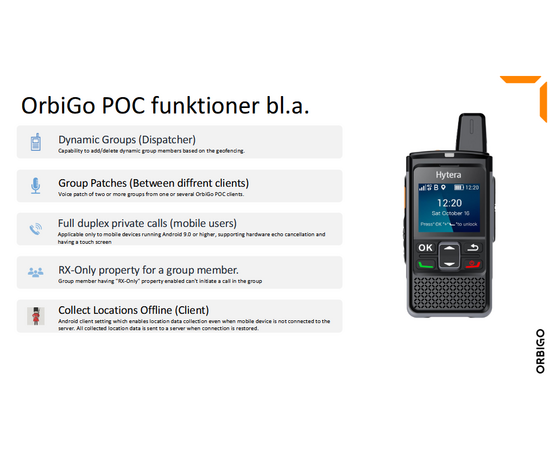 OrbiGo PTT - POC Android Abonnement (1 mnd)