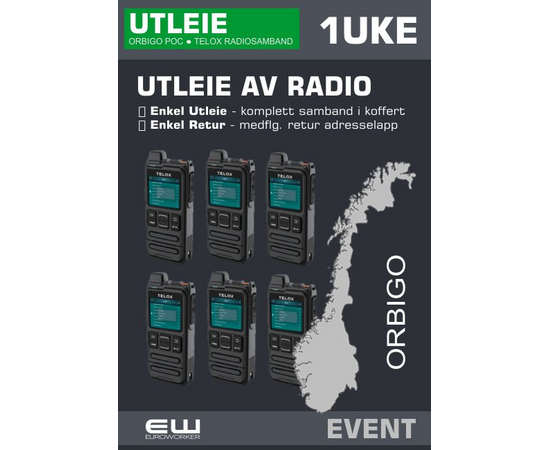 Korttidsleie Radiosamband til Festivaler, Arrangement, Event (7-14 dager)