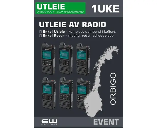 Korttidsleie Radiosamband til Festivaler, Arrangement, Event (7-14 dager)