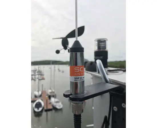 3 dB Light-weight VHF Stainless Steel Antenna
Light weight stainless steel antenna especially made for sail boats
1/2 λ antenna design
Full omni-directional radiation pattern
No groundplane needed
Electrical Specifications:
Frequency 156 - 162.5 MHz (International Maritime VHF-band)
Bandwidth 6.5 MHz
Impedance 50 ohm
VSWR < 1.5
Polarisation Vertical
Gain 3 dB (Marine), 0 dBd, 2.1 dBi
Max. Input Power 150 W
Mechanical Specifications:
Color Polished stainless steel and chrome
Height Approx. 950 mm
Mounting With supplied bracket (See "Part No.")
Mounting place On deck, rail or mast depending on bracket type
Materials Stainless steel, POM and chrome plated solid brass
Operating
temperature
-55C to +70C (IEC 60068-2-1, IEC 60068-2-2)
Connector UHF-female
Cable No cable supplied
Ingress Protection IP66
Serial no. On product label