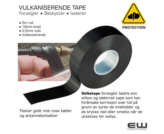 Vulkaniserende Tape for Coax & Antennekoblinger