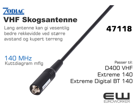 Zodiac VHF Lang antenne 140Mhz
