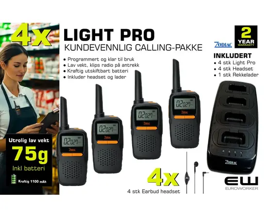 Zodiac Light Pro Butikksamband 4-PACK BUNDLE (446MHz & 444MHz)