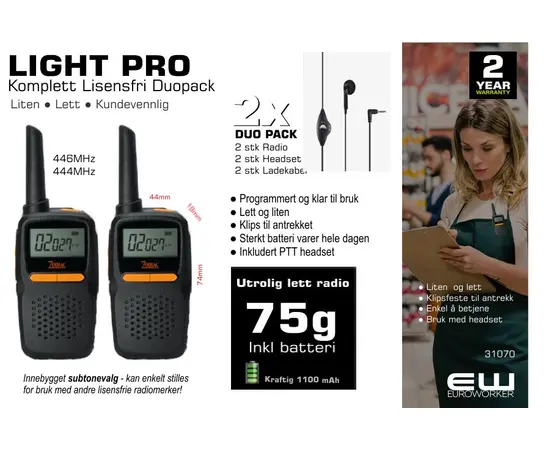 Zodiac Light Pro Butikksamband Duopack (446MHz & 444MHz)