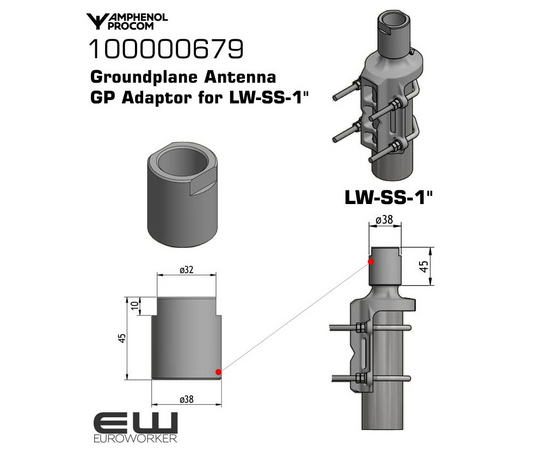 Procom 100000679 - Ground Plane GP Adaptor for LW-SS-1"