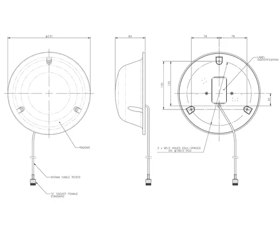 Procom 802 Innendørs UHF Takantenne (380-470MHz)